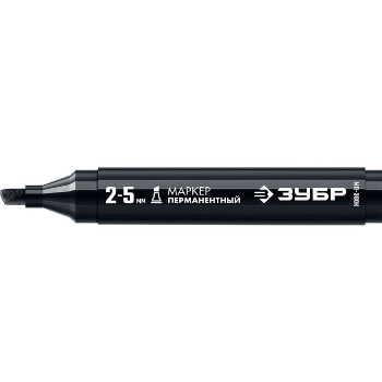 Перманентный маркер клиновидный с увелич объемом ЗУБР МП-300К черный, 2-5 мм06323-2