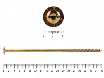 Саморезы по дереву желтые, с прессшайбой ПРОФИ 8.0х360 мм (50 шт)