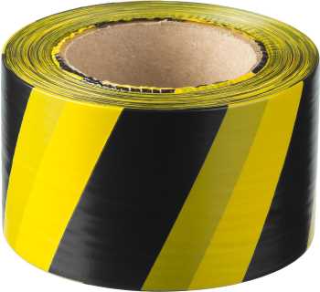 Сигнальная лента, цвет черно-желтый, 75мм х 200м, ЗУБР Мастер, 12242-75-200