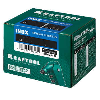 Нержавеющие заклепки Inox, 3.2 х 8 мм, 1000 шт, Kraftool