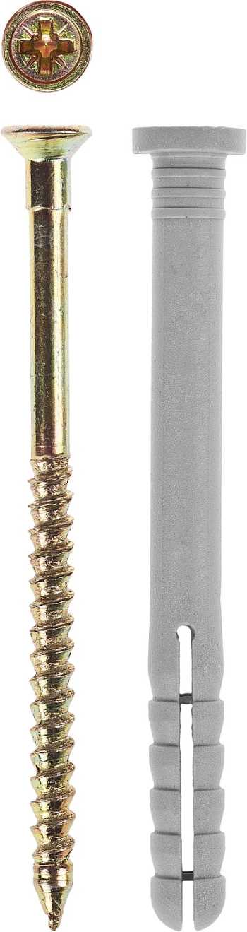 Дюбель-гвоздь полипропиленовый, цилиндрический бортик, 8 x 60 мм, 1050 шт, ЗУБР, 4-301360-08-060