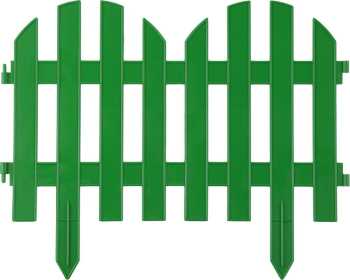Забор декоративный, 28x300см, зеленый, GRINDA ПАЛИСАДНИК,422205-G