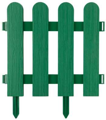 Забор декоративный, 29x224см, зеленый, GRINDA ШТАКЕТНИК,422209-G