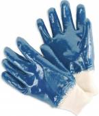 Перчатки синие обливные кислотоупорные манжет лайт