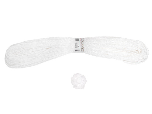 Веревка 4 мм, полипропиленовая вязанная, БЕЛАЯ (100 м) ЭБИС