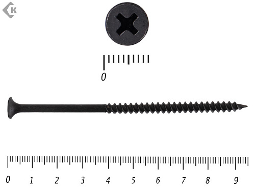 Саморез черный универсал гипсокартон-металл 4,8х 95 Фасовка (100 шт)