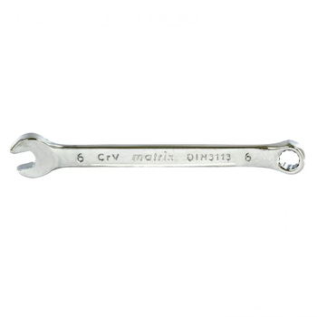 Ключ комбинированный, 6 мм, CrV, полированный хром Matrix 15150