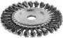 Щетка дисковая для УШМ, жгутированная стальная проволока 0,5 мм, d=150 мм, MIRAX, 35140-150