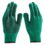 Перчатки трикотажные усиленные, гелевое ПВХ-покрытие, 7 класс, зеленые Россия Сибртех 68184