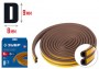 ЗУБР D-профиль, размер 9 х 8 мм, коричневый, 6 м, самоклеящийся резиновый уплотнитель (40930-006_z01)