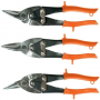 Ножницы по металлу, 250 мм, обрезиненные рукоятки, 3 шт, прямые, левые, правые Sparta 783205
