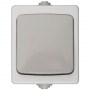 Выключатель одноклавишный, IP44, цвет серо-белый, 10А/~250В ″АВРОРА″ СВЕТОЗАР SV-54332-W
